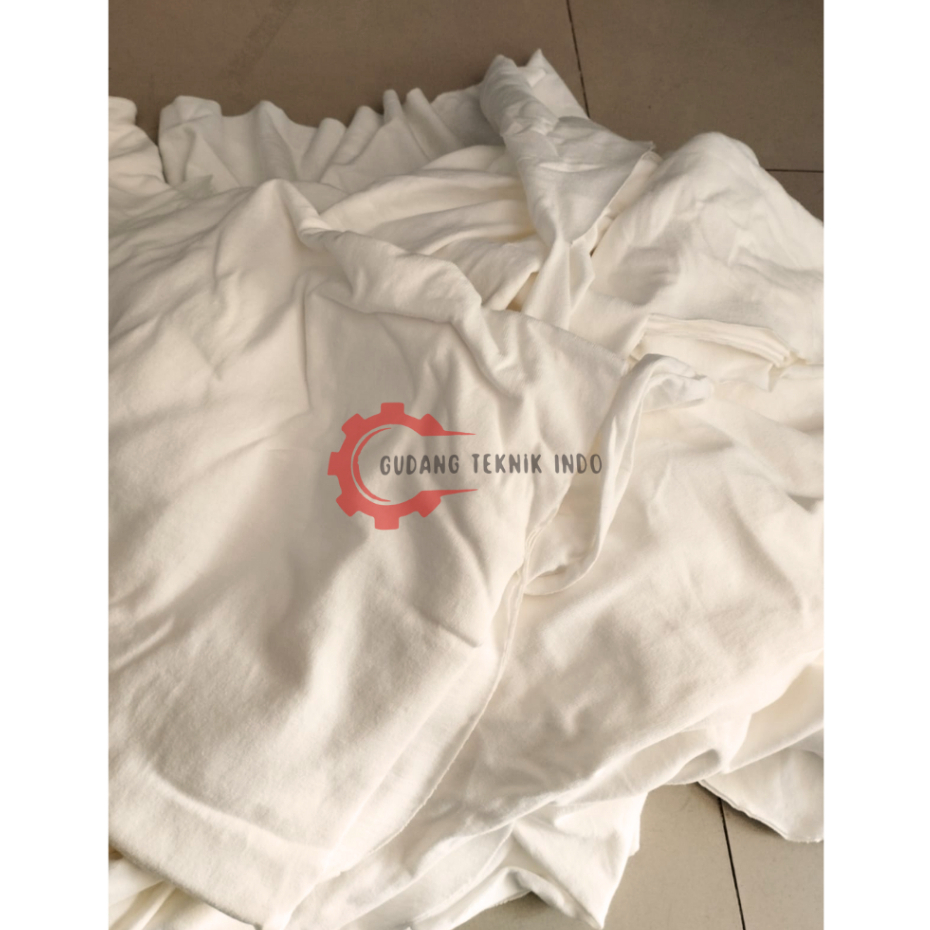 Kain Majun Putih Polos 1 KG / Kain Lap / Perca Putih / Kain Majun 1 Kg