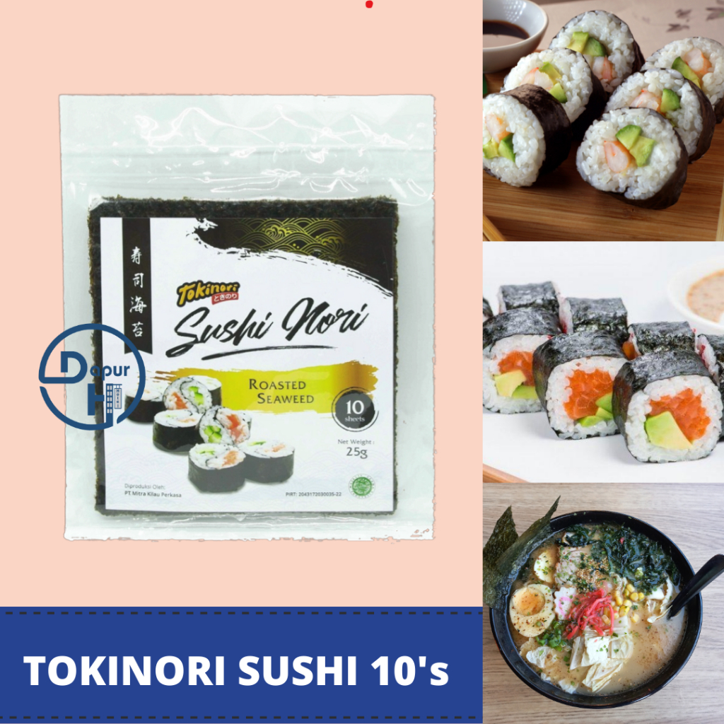 

TOKINORI Sushi Nori 10 S Halal / Yakinori Lokal for Sushi Kimbab/ Gimbab /Lembar Rumput Laut//