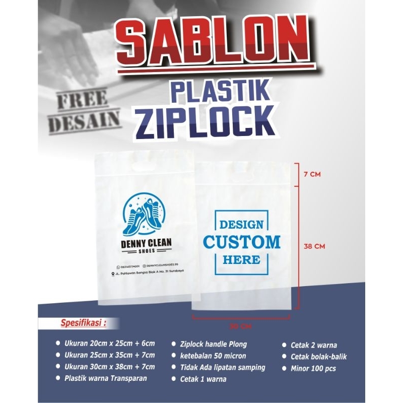

sablon ziplock/sablon custom ziplock/sablon plastik custom/sablon ziplock murah/sablon 1 warna/sablon 2 warna/sablon bolak-balik