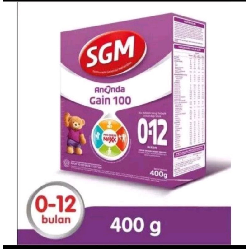 SGM Ananda Gain 100 berat 400 gram