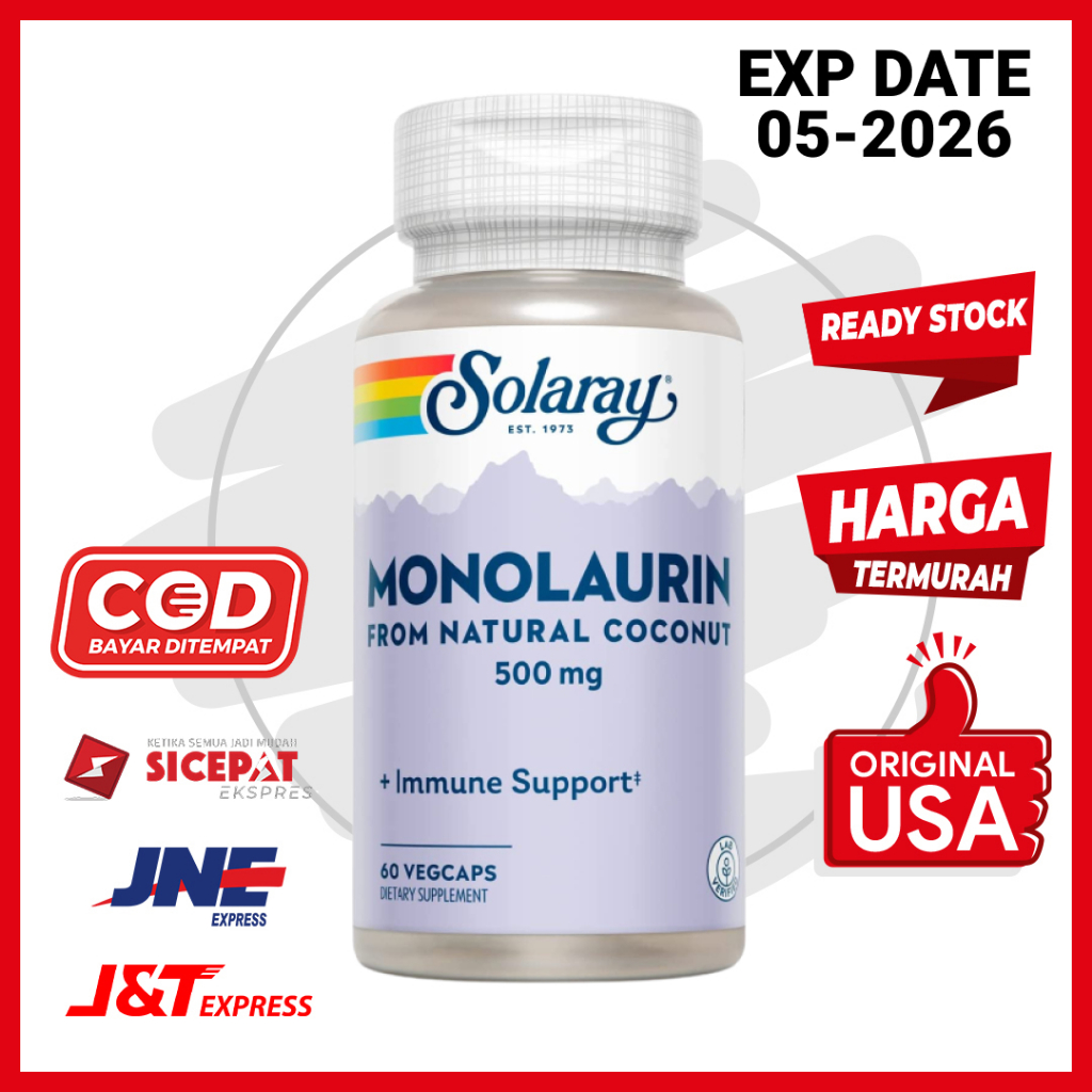 Vitamin Monolaurin 500 mg Solaray 60 VegCaps