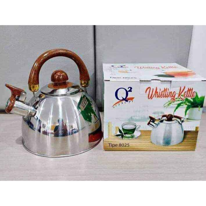 Teko Siul - Ceret Bunyi - Whistling Kettle Stainless Steel 2.5 Liter Q2 8025 / TEKO SIUL Q2 / Teko B