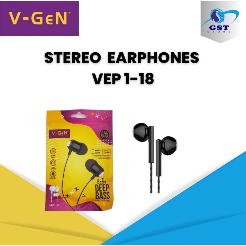 HANDSFREE EARPHONE VGEN STEREO VEP 1-18 MURAH BERKUALITAS