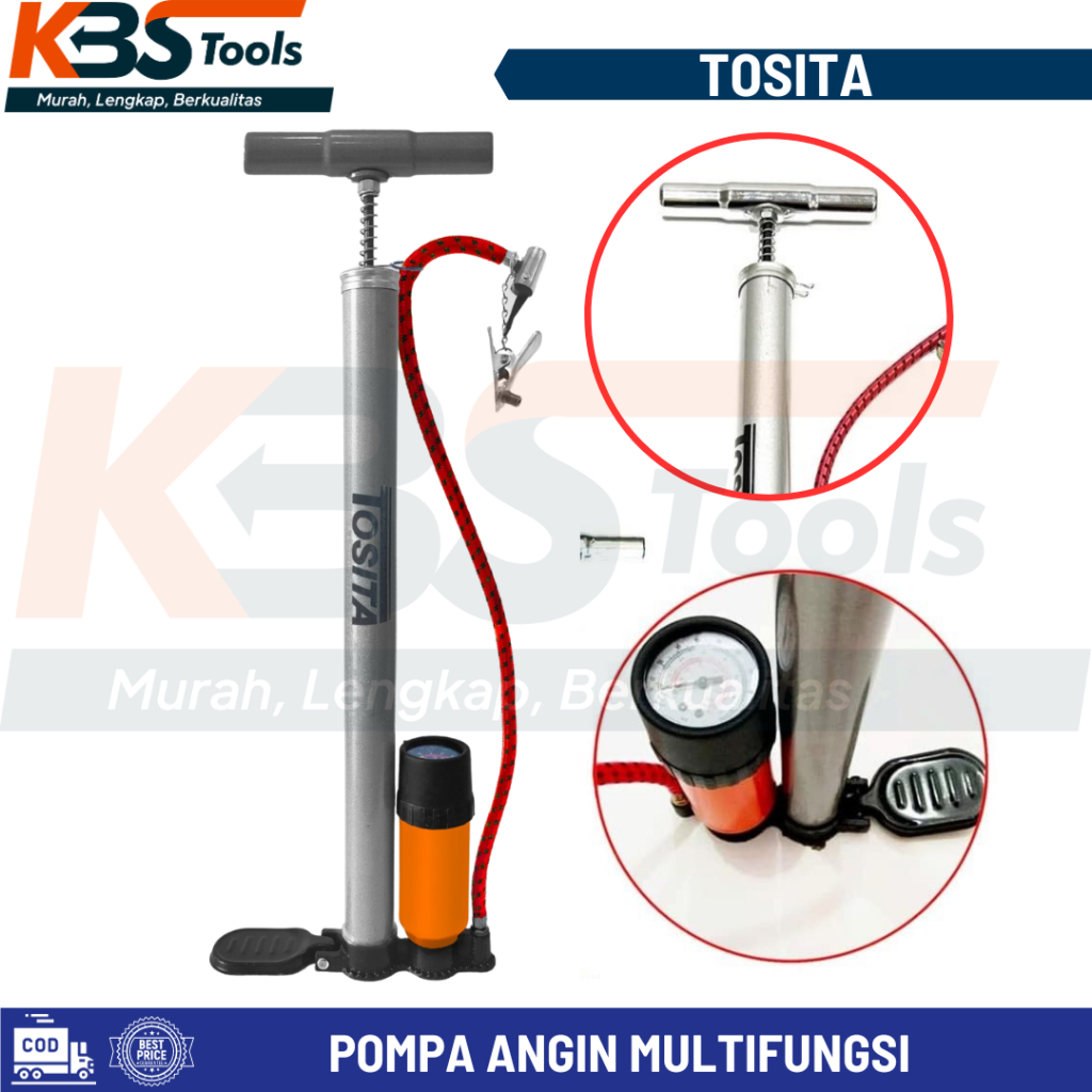 Pompa Manual Untuk Ban Sepeda Motor dan Mobil - Pompa Angin Ban Panjang Tabung