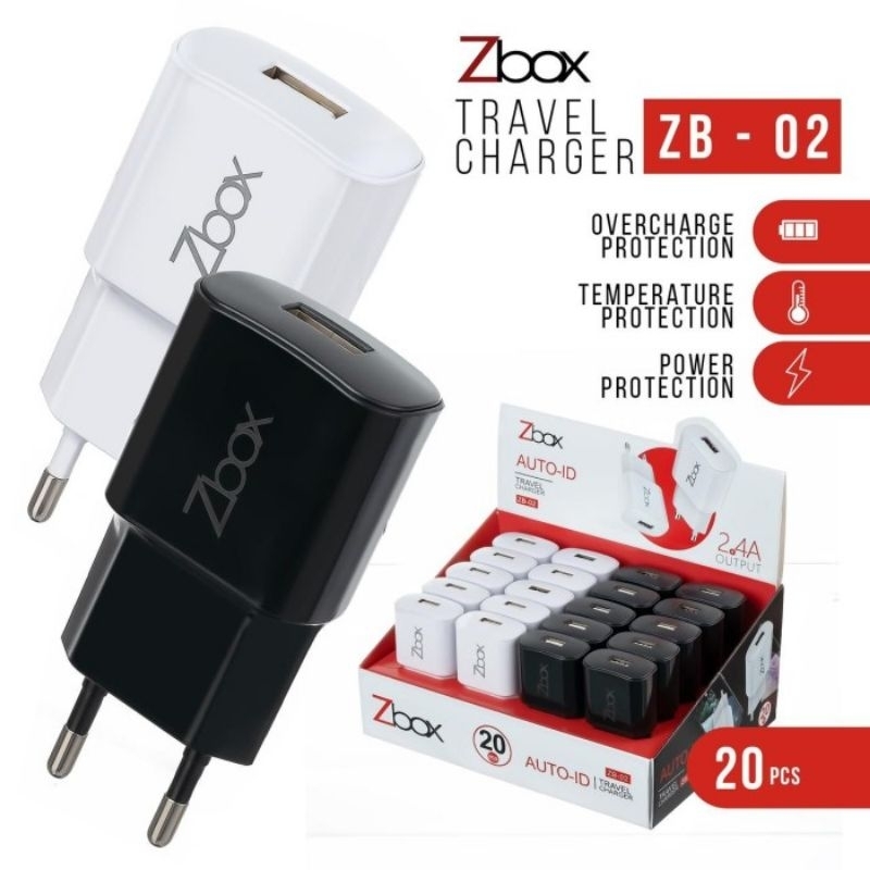 BATOK CHARGER ZBOX ZB-02 | ADAPTOR CHARGER | TRAVEL ADAPTOR | ORIGINAL | TERLARIS