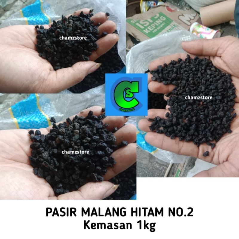 Pasir malang hitam kasar No 2 / pasmal hitam No.2 1kg / pasir malang hitam / pasir malang