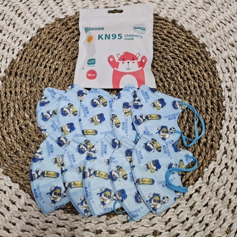 Masker Anak Mouson KN95 Pro Motif Cowok Cewek isi 10pcs0