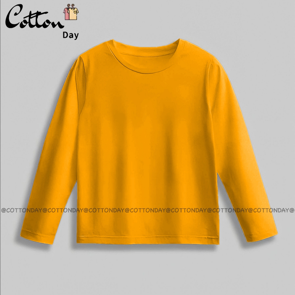 Cotton Day Kaos Anak Lengan Panjang Polos Kids T-Shirt Mustard Katun