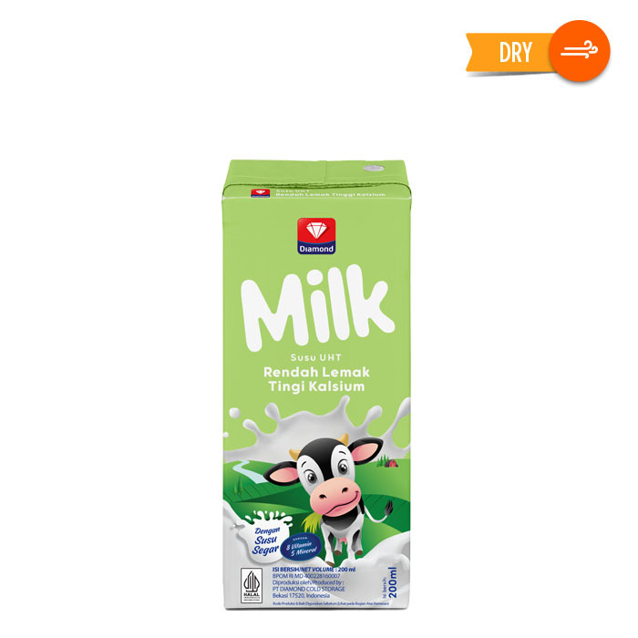Promo Harga Diamond Milk UHT Low Fat High Calcium 200 ml - Shopee