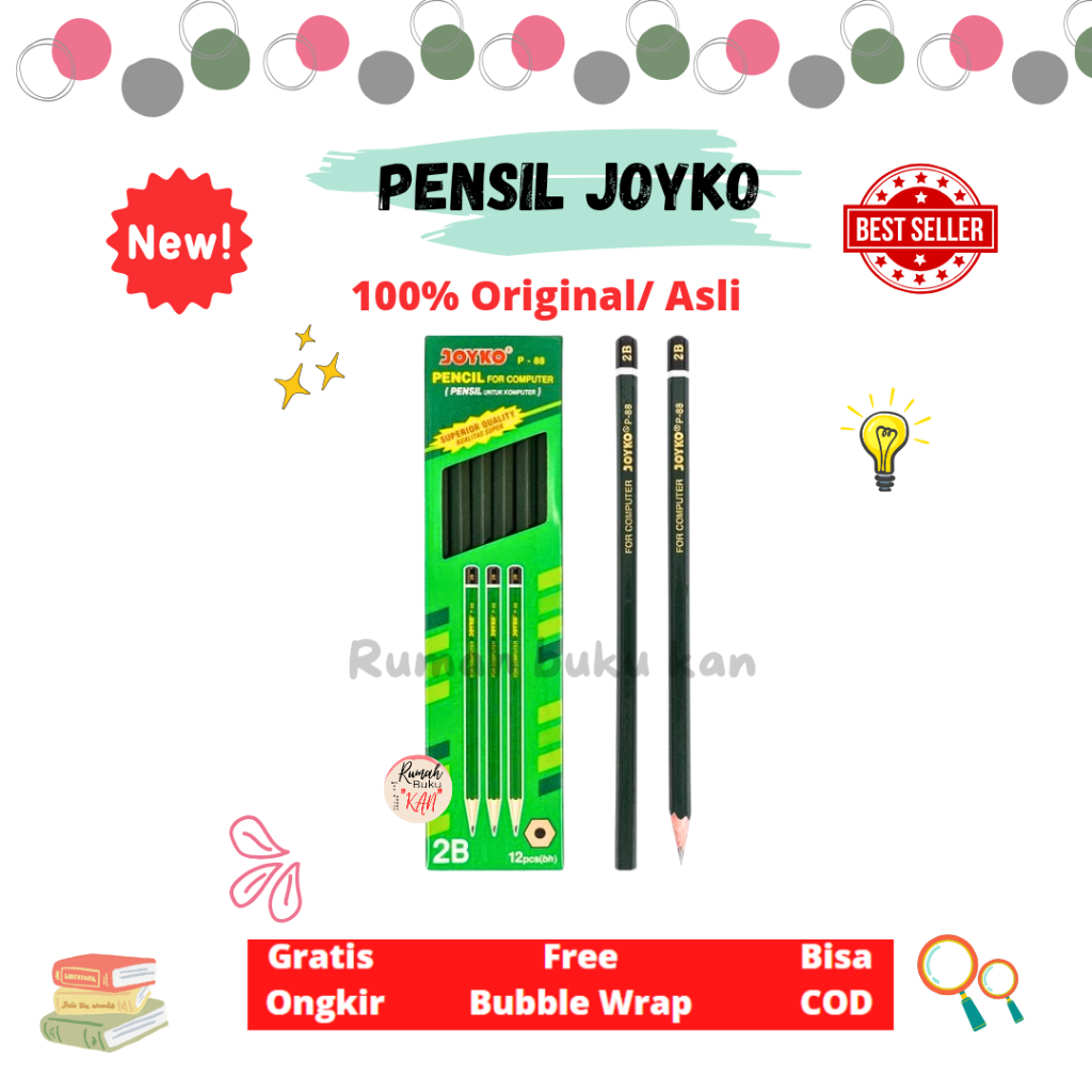 

PENSIL JOYKO 2B ORIGINAL PENSIL 2B ALAT TULIS MURAH ATK