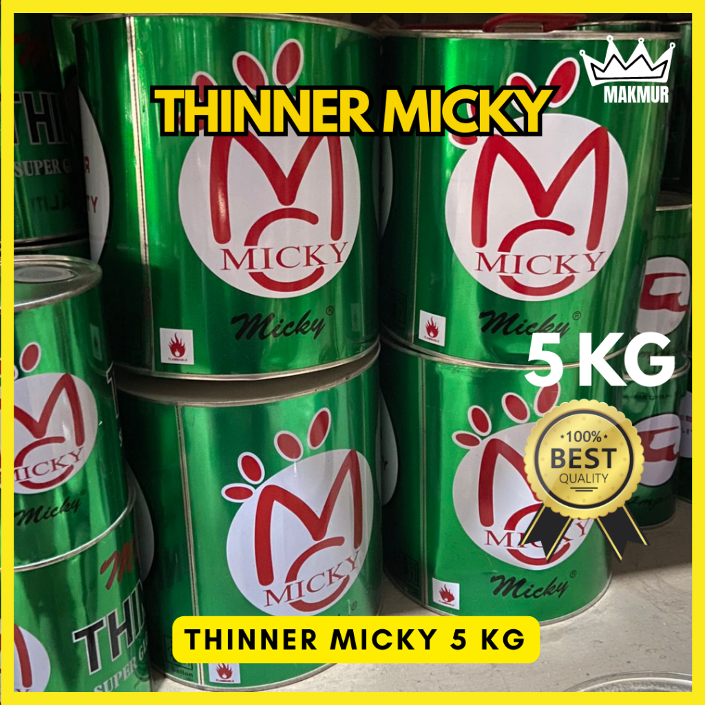 Thinner Micky 5 liter - Tiner Cat / Thiner Cat Minyak / Pengencer Cat 5 kg - Raja Makmur