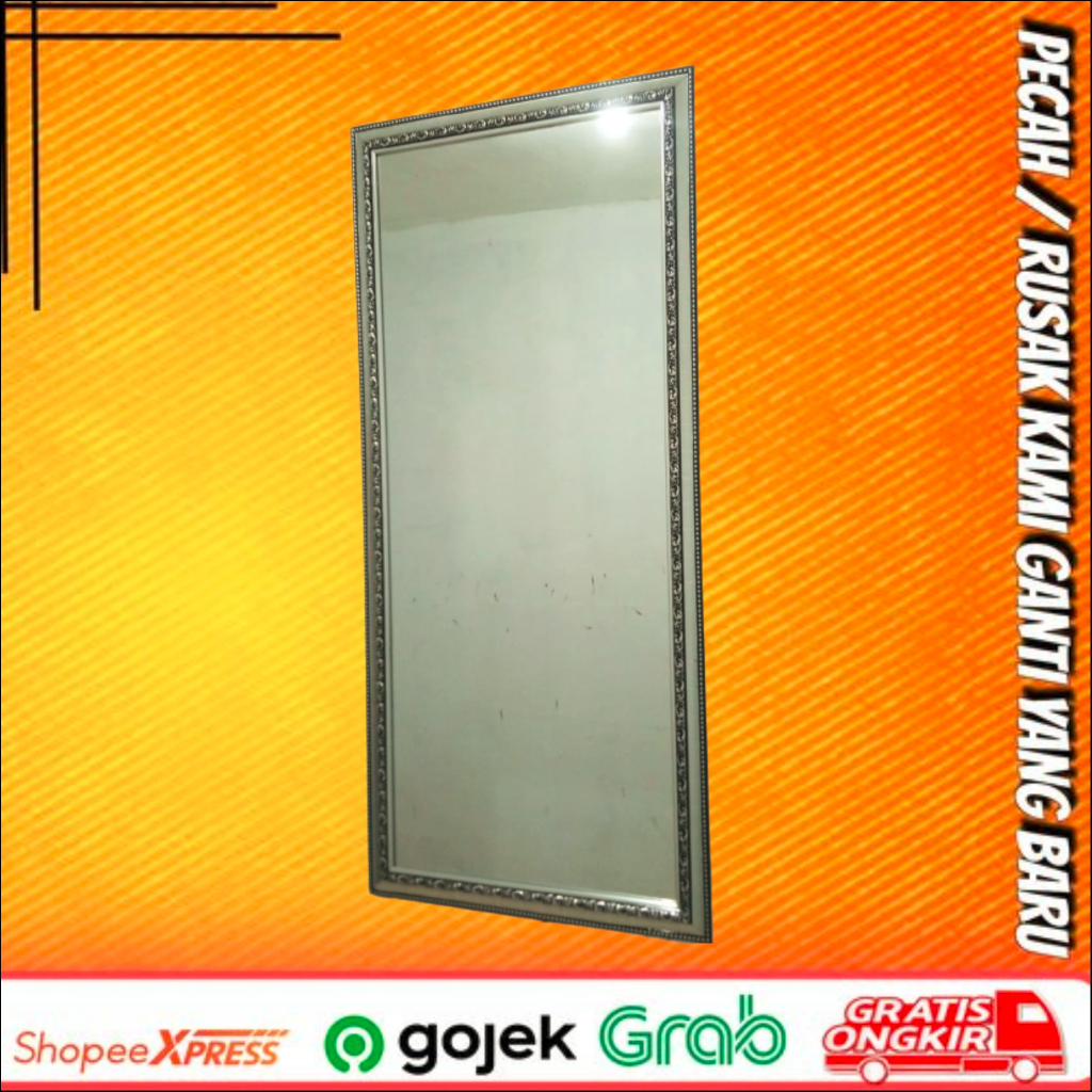 Kaca Cermin Dinding / Kaca Gantung Ukuran 50 x 100 Cm Full Bingkai