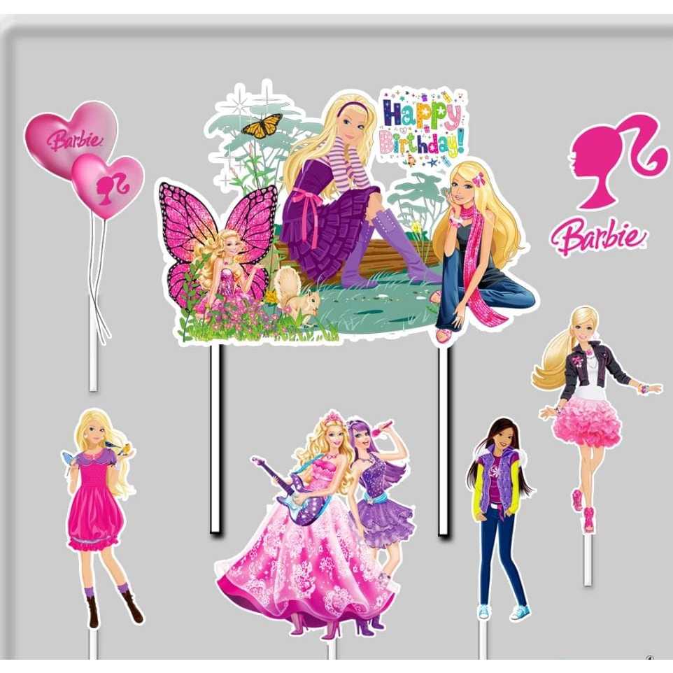 dekorasi kue ulang tahun cake topper hiasan kue ulang tahun motif Barbie