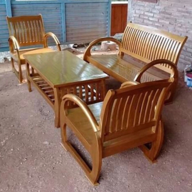 kursi tamu jati - kursi tamu jati motif sedan 211 + meja