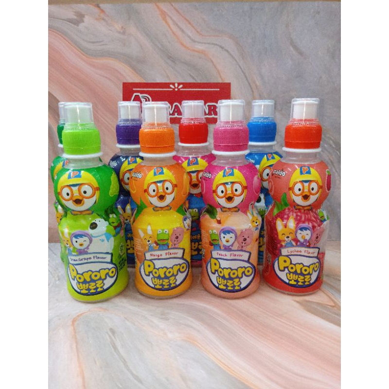 

MINUMAN PORORO 235Ml BLUEBERY/ANGGURHIJAU/PEACH/STROBERY/APEL/MANGGA//LECY/MILK