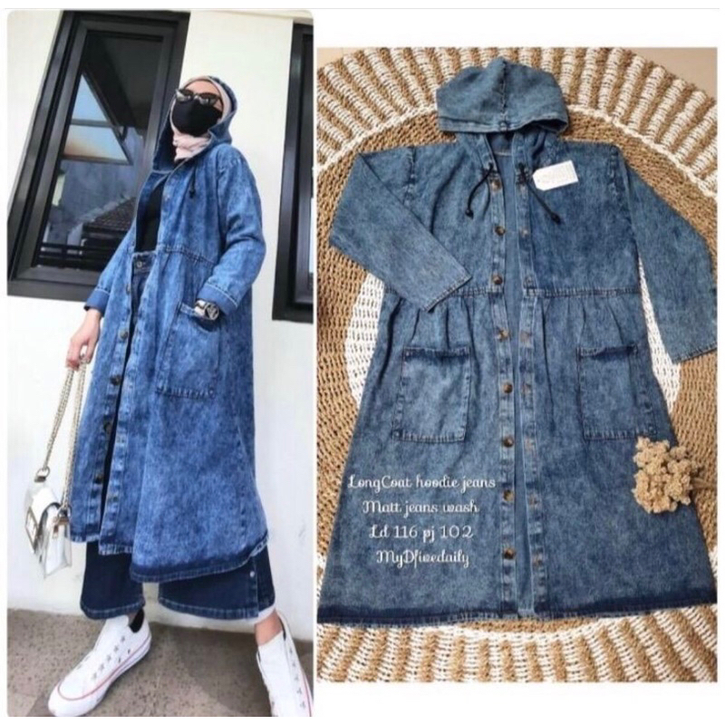 Cardigan jeans cardigan jins cardigan wanita atasan jeans wanita korean style 2023