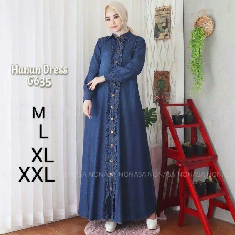 Gamis Jeans Kriwil wanita muslim terbaru Gamis muslim wanita dewasa kekinian Gamis wanita dewasa pol
