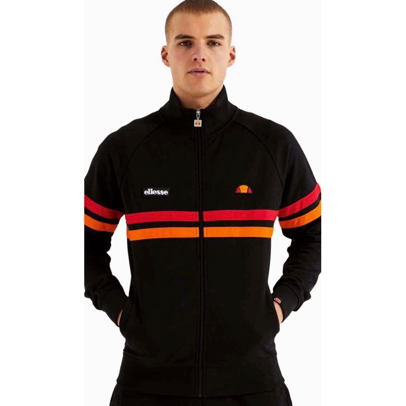 Ellesse Rimini Tracktop In Black/Red Originals