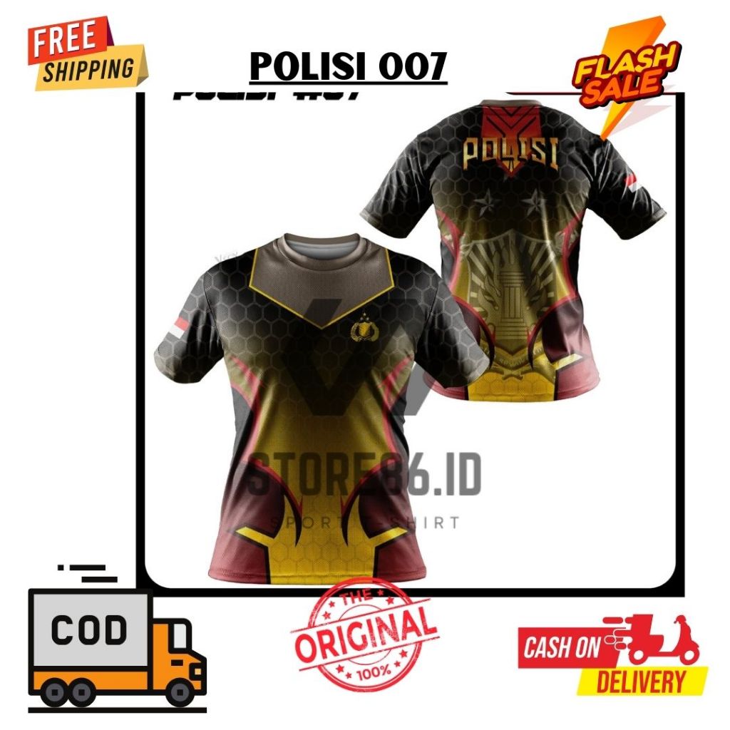 JERSEY POLISI 007 FULLPRINT SUBLIME / KAOS POLISI DRIFIT / JERSEY POLISI  / FULL PRINTING
