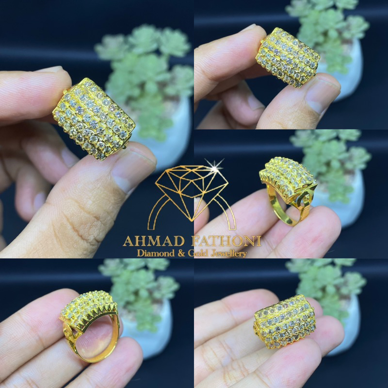 Cincin emas berlian eropa 1.50 ct emas kadar 40% / 10k Berlian Banjar Berlian Eropa Cincin Berlian C