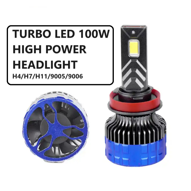 Lampu Turbo LED 100 Watt High Power Headlight H4 H7 H11 9005/HB3 9006/HB4