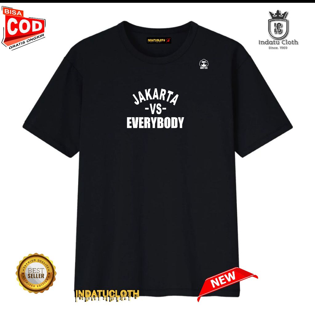 Kaos JAKARTA VS EVERYBODY WHITE JAKARTANS JAKMANIA GUE PERSIJA  Kaos Distro  Kaos Simple  INDATU CLO