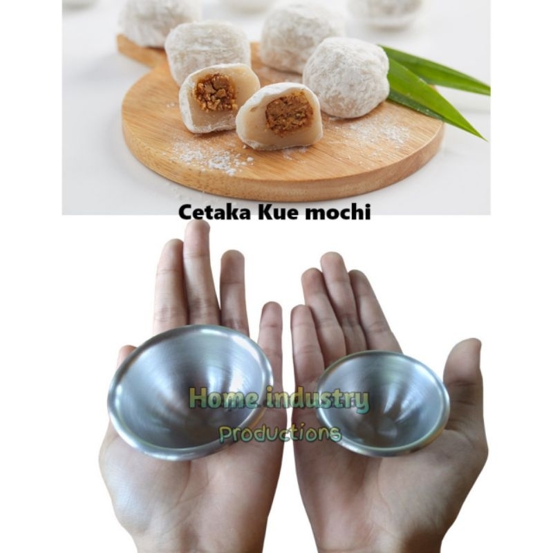 Loyang Cetakan Kue Mochi / Cetakan Kue Daifuku /  Cetakan Kue Bulat Bola Salju Setengah Lingkaran