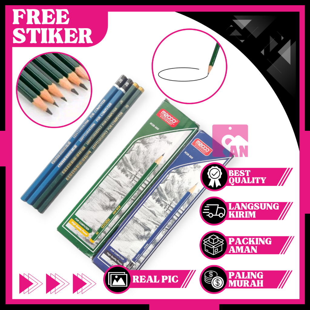 

1PCS Pensil Kayu 2B Komputer Ujian M2000 Alat Tulis Pencil For Computer Perlengkapan Ujian Sekolah A093