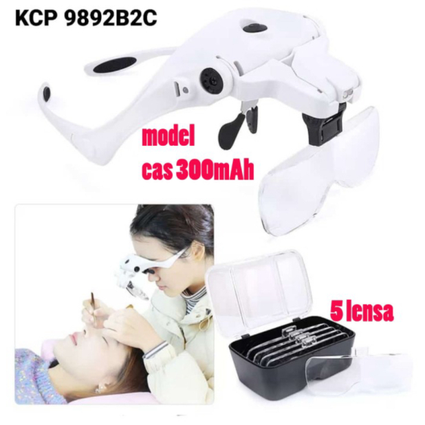 

KCP 9892 Kacamata Pembesar USB LED 5 lensa Rechargeable Magnifier