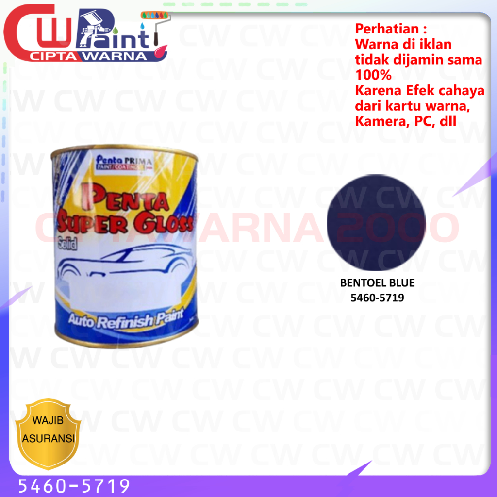 Cat Penta Super Gloss Solid Warna Bentoel Blue Biru 5460-5719 1Kg