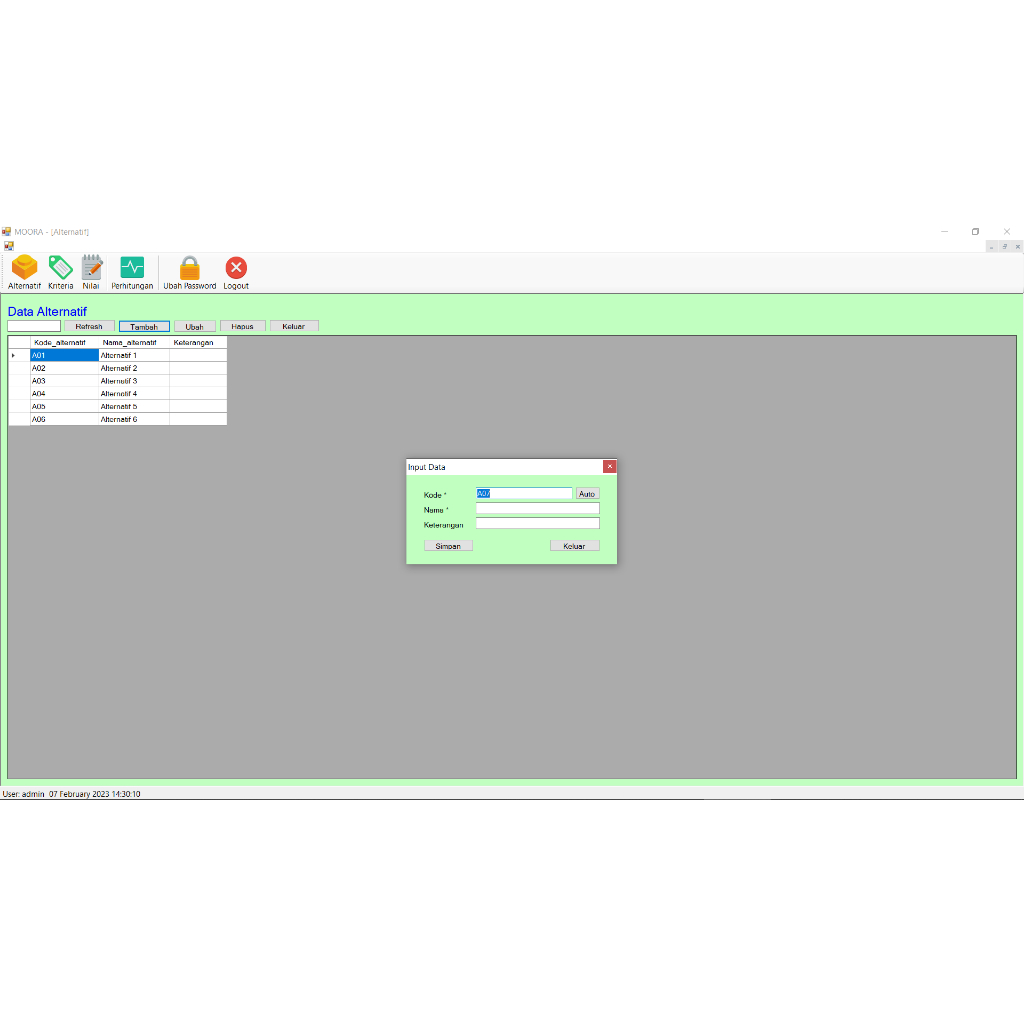 Source Code SPK Metode MOORA VB.Net