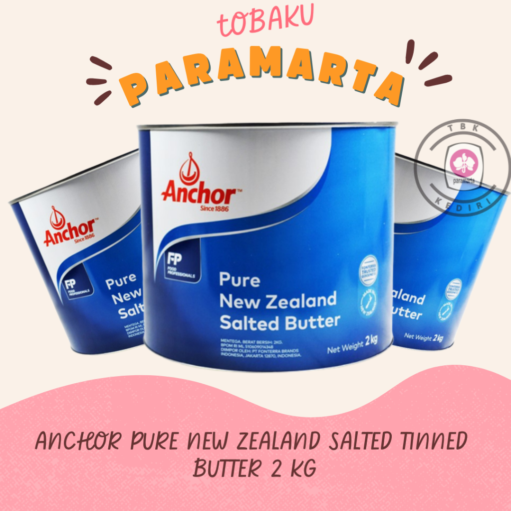 

MENTEGA KALENG ASIN SALTED TINNED BUTTER ANCHOR PURE NEW ZEALAND SALTED BUTTER 2 KG