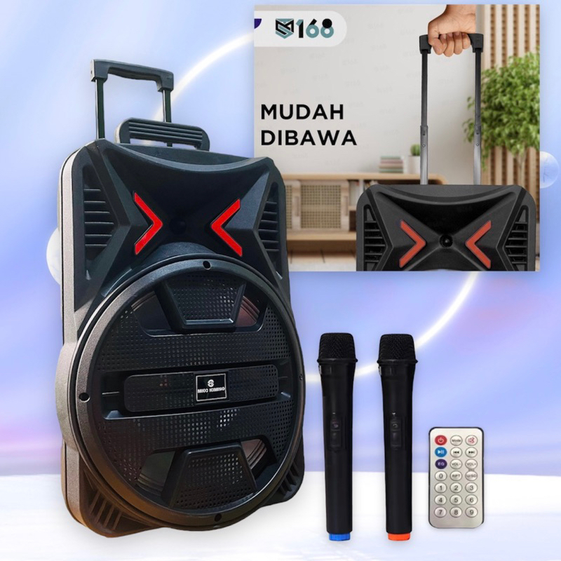 [2mic wireles] 12,8inch Speaker Bluetooth Portable Karaoke Kimiso 2Mic wireles Karaoke & remot