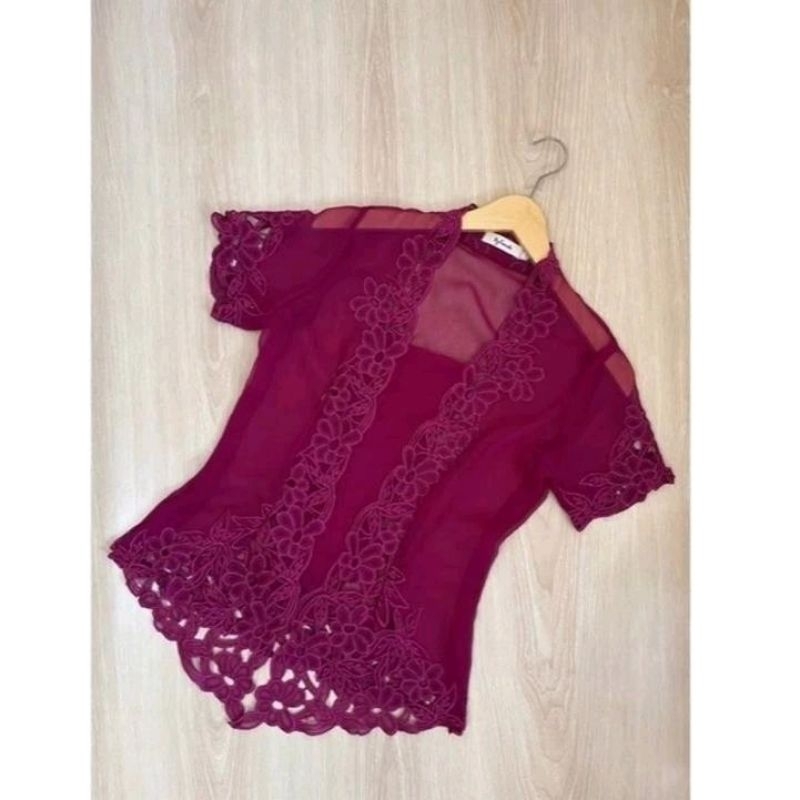 Kebaya Jadi Bordir Tangan Pendek Motif Kerawang || Kebaya Adat Bali Modern || Kebaya Adat Bali Kekin