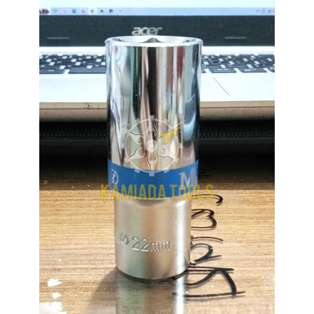 Mata Sock Panjang 22mm/Kunci Sok Panjang 22mm/Kunci Sock Deep Socket 22mm