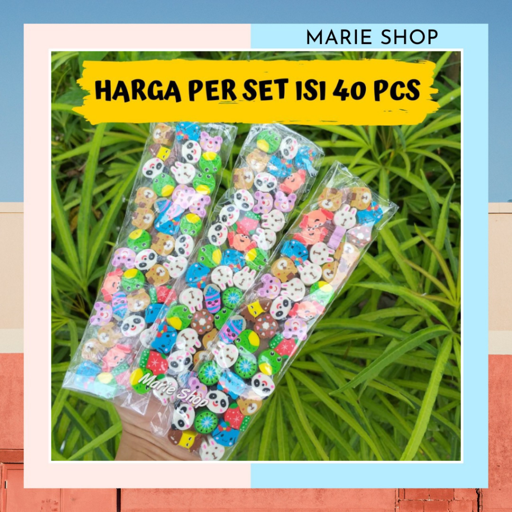 

‼️SET 40 PC‼️ PENGHAPUS MINI KARAKTER / PENGHAPUS PENSIL LUCU UNIK / PENGHAPUS MOTIF
