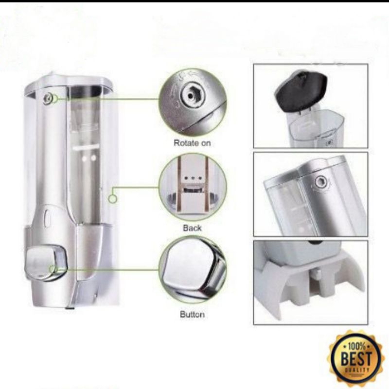 Dispenser Sabun Cair Tempat Sabun Cuci Tangan Piring Tempel Manual