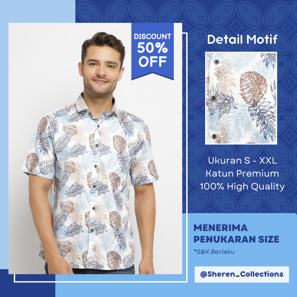 Carlos Moreno Kemeja Casual Pria Lengan Pendek - Kent