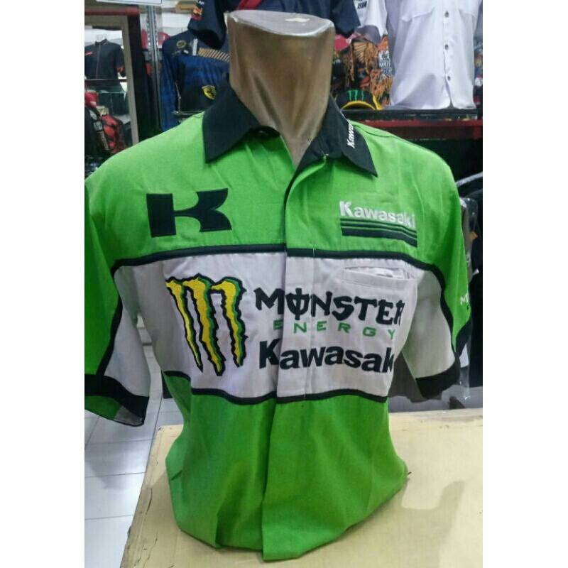 Kemeja Kawasaki M0nster Energy - Racing Team - Bandar Badjoe Bikers - Moto3 Moto2 MotoGP