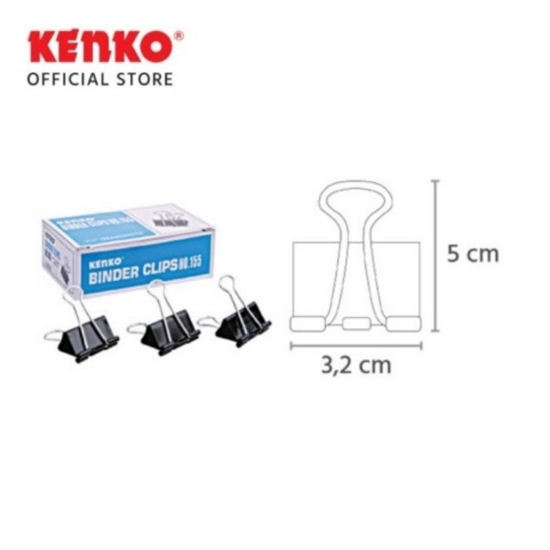 

SJS binder clip 155 KENKO (12pcs)/ klip/ penjepit kertas