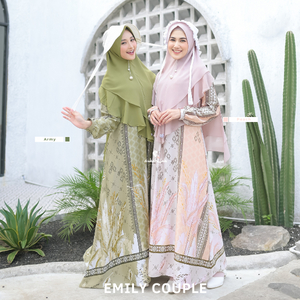 SUKAHIJAB - Emily Gamis motif bunga terbaru Korean Style Bahan Maxmara Premium