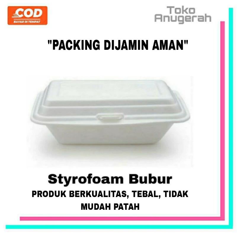 Sterofoam/Styrofoam Bubur Nasi Kuning Nasi Uduk Nasi Goreng (1 Bal isi 100 pcs)