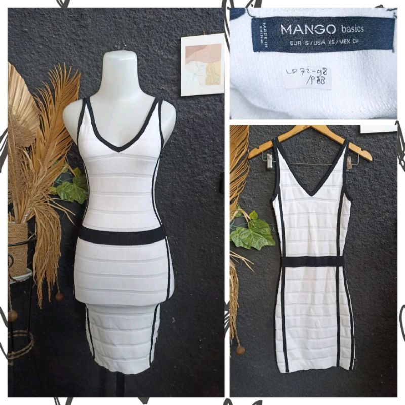 white knit dress mango