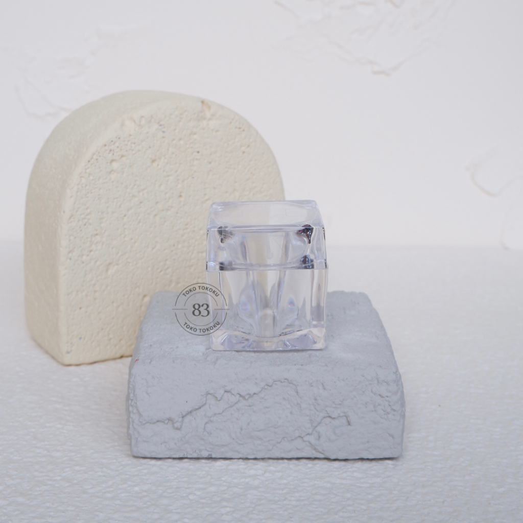 Pot Kotak Bening Kecil / Pot Acrylic Clear Kecil / Pot Akrilik / Pot Cream 15 gr