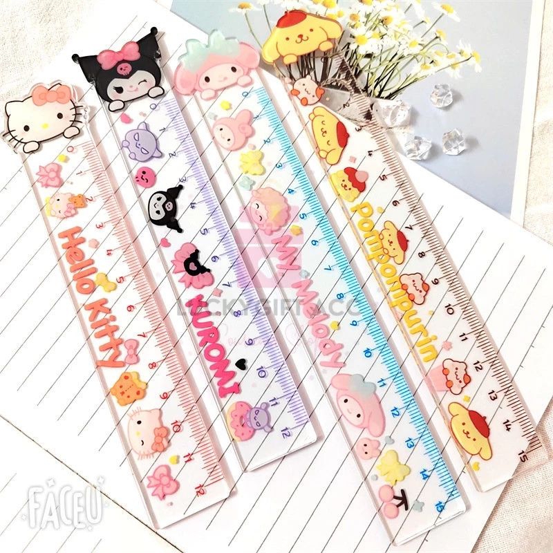 

penggaris 12cm motif Sanrio lucu imut/penggaris terbaru Sanrio kartun