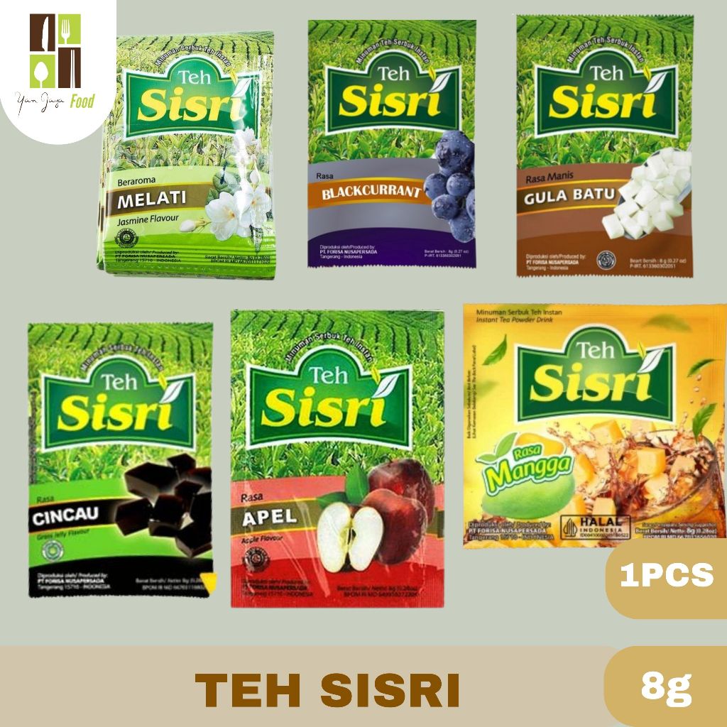 

Teh Sisri / Minuman Teh Serbuk Gula Batu/Apel/Melati/Cincau/Mangga/ 1 PCS