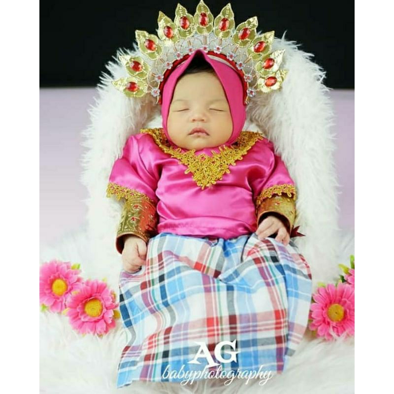 BAJU ADAT SULAWESI / BAJU BODO ANAK PEREMPUAN / BAJU BODO BAYI / PAKAIAN ADAT MAKASSAR