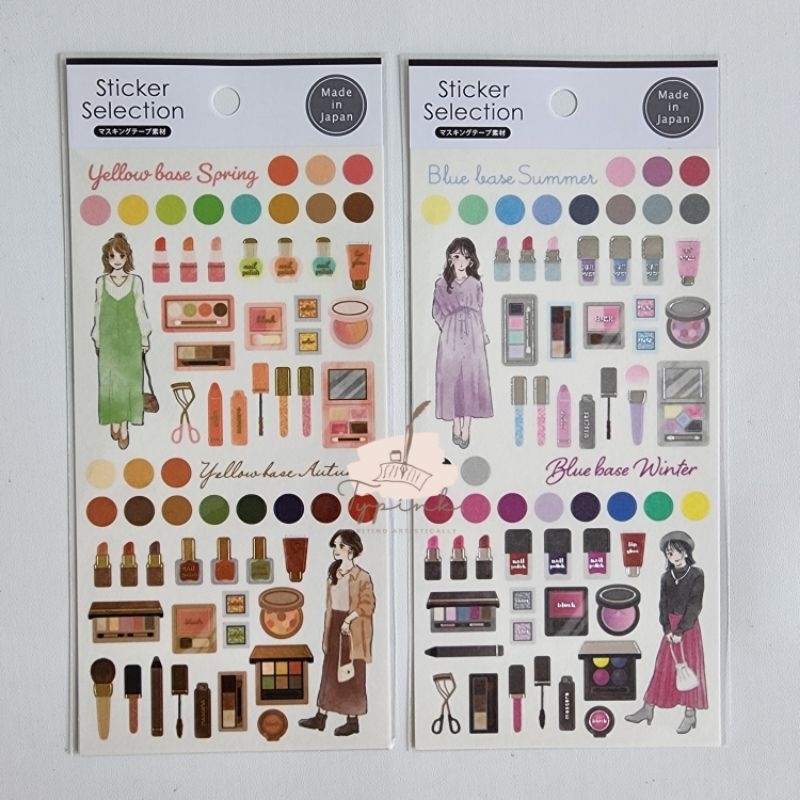 

STICKER SELECTION MAKE UP SUMMER WINTER THEME JOURNALING MADE IN JAPAN