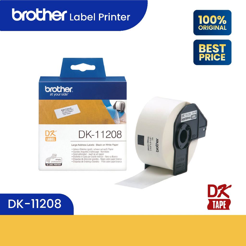 

Brother Label Tape DK-11208 Large Address Label 38mm X 90mm