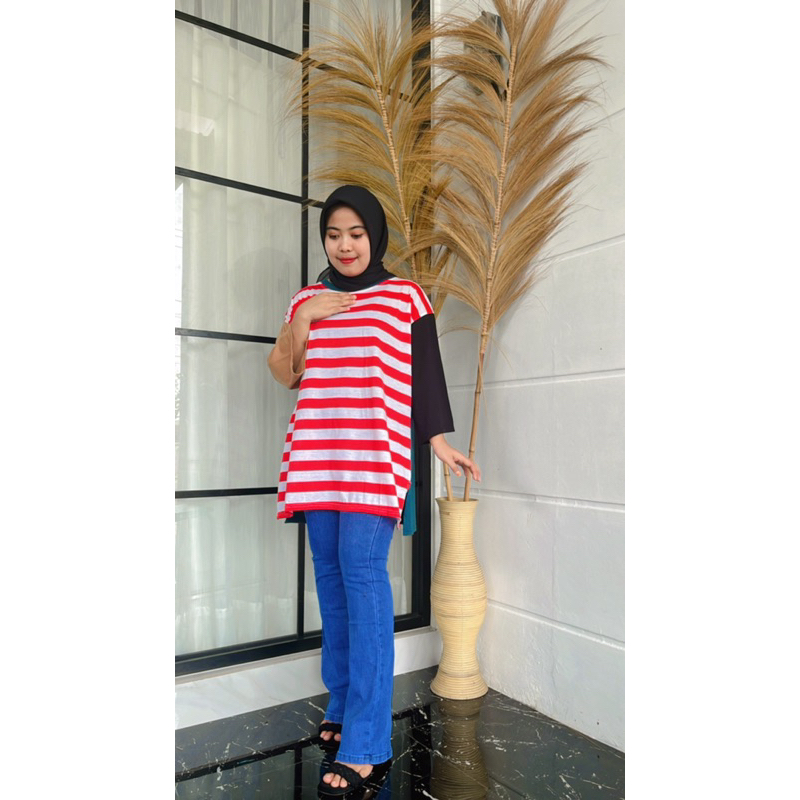 ATASAN SALUR | KAOS 7/8| KAOS WANITA | BAJU KAUS CEWEK